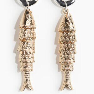 H&M Fish Pendant Earrings, NWT